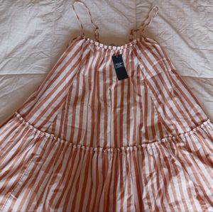 A&F orange&white puffy dress